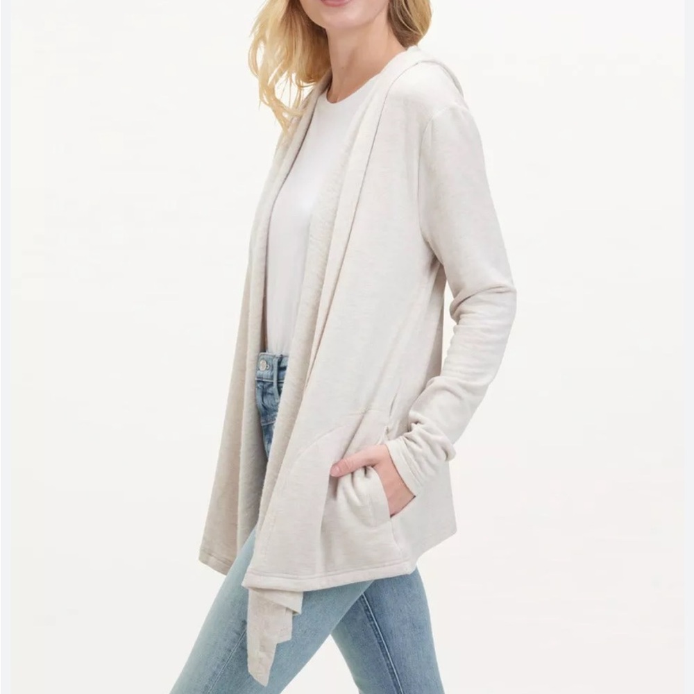 American Eagle White Hooded Cardigan